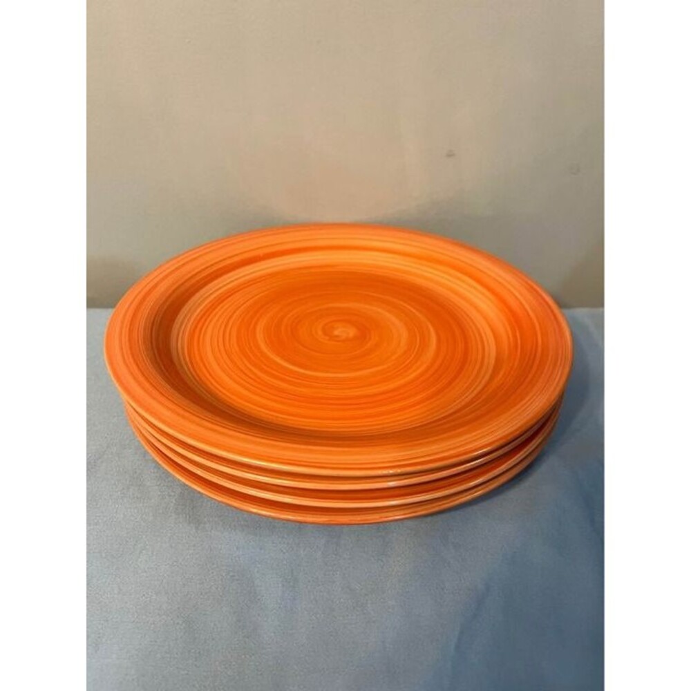 Citrus Grove Orange Swirl Pattern Dinner plates Discontinued Collector (4)